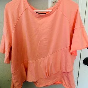 Project runway coral ruffle top nwot size xl